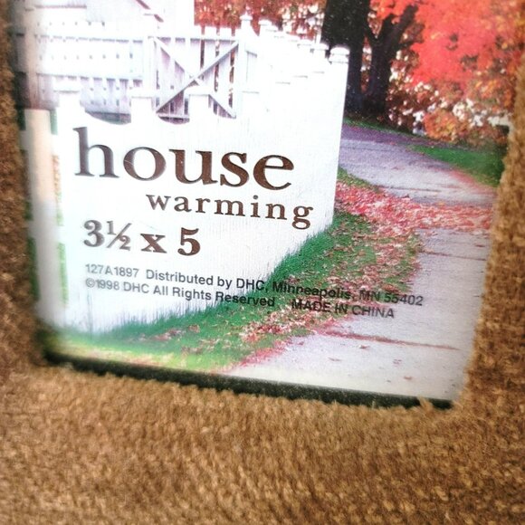 Plush Fabric Photo Frame House Warming 3.5" x 5" Picture Brown DH921 - Picture 5 of 5